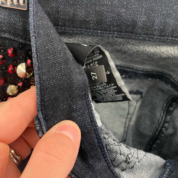 J Brand Charlotte Wayfarer Dark Wash Embellish High Rise Flare Jeans size 27 - Picture 5 of 7